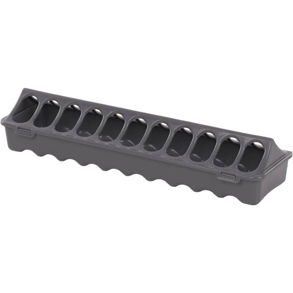 animallparadise - Mangeoire  plastique gris, 40 x 10 x 7 cm, pour poule poussin - Image 1