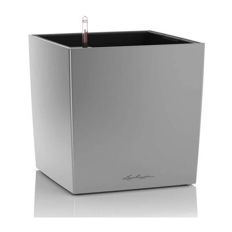 Lechuza - Pot De Fleur Lechuza Cube Premium 50 - Kit Complet, Argent Metallisé - Image 1