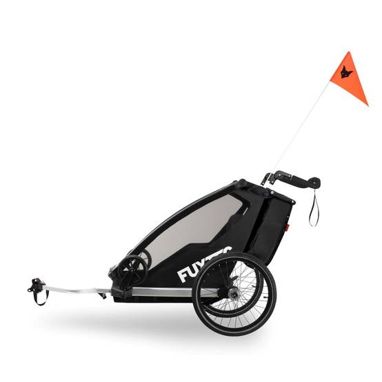 FUXTEC - Remorque vélo enfant FUXTEC FX-FA1S Sport Cruiser Mini - poussette 2-en-1 pliable - roues gonflables - noir - Image 8