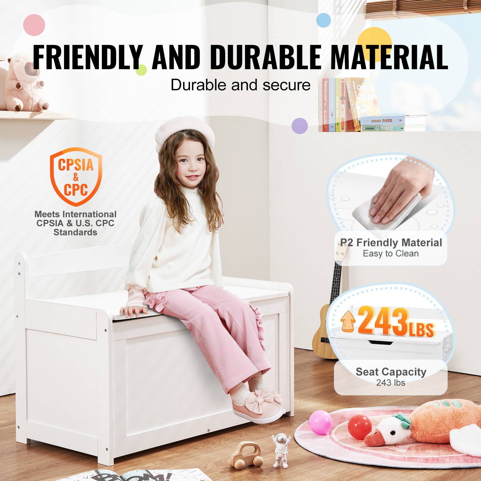 Coffre Au Trésor En Bois Blanc Pour Enfant - Boîte Verrouillable Avec Serrure Et Couvercle