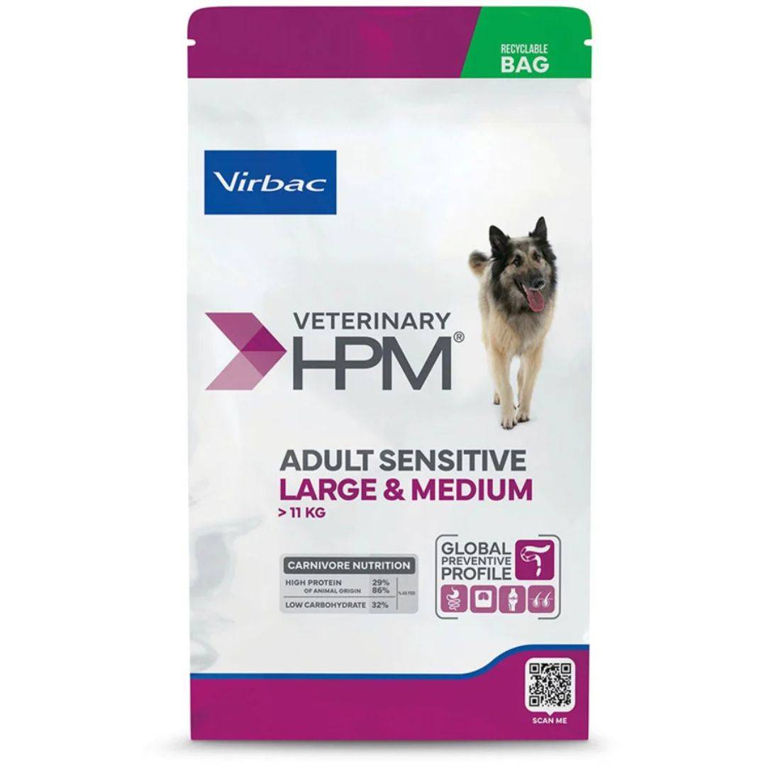 Croquettes Virbac HPM Adult Sensitive Digest Medium & Large Sac 12 kg - Image 1