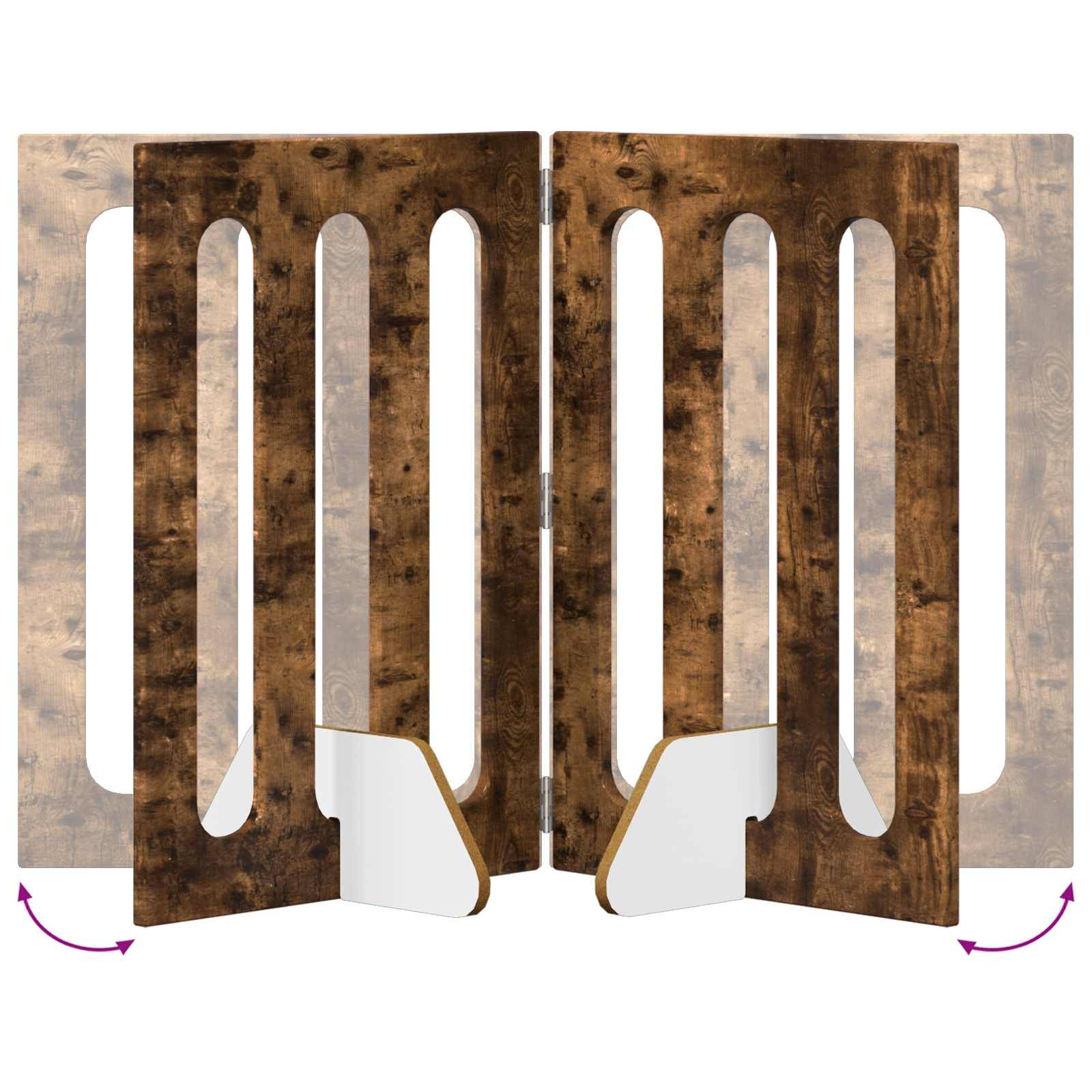 PANGIVO - Clôture pour animaux bois d'ingénierie chêne fumé 100.5 x 38 x 70 cm - PANGIVO - Image 7