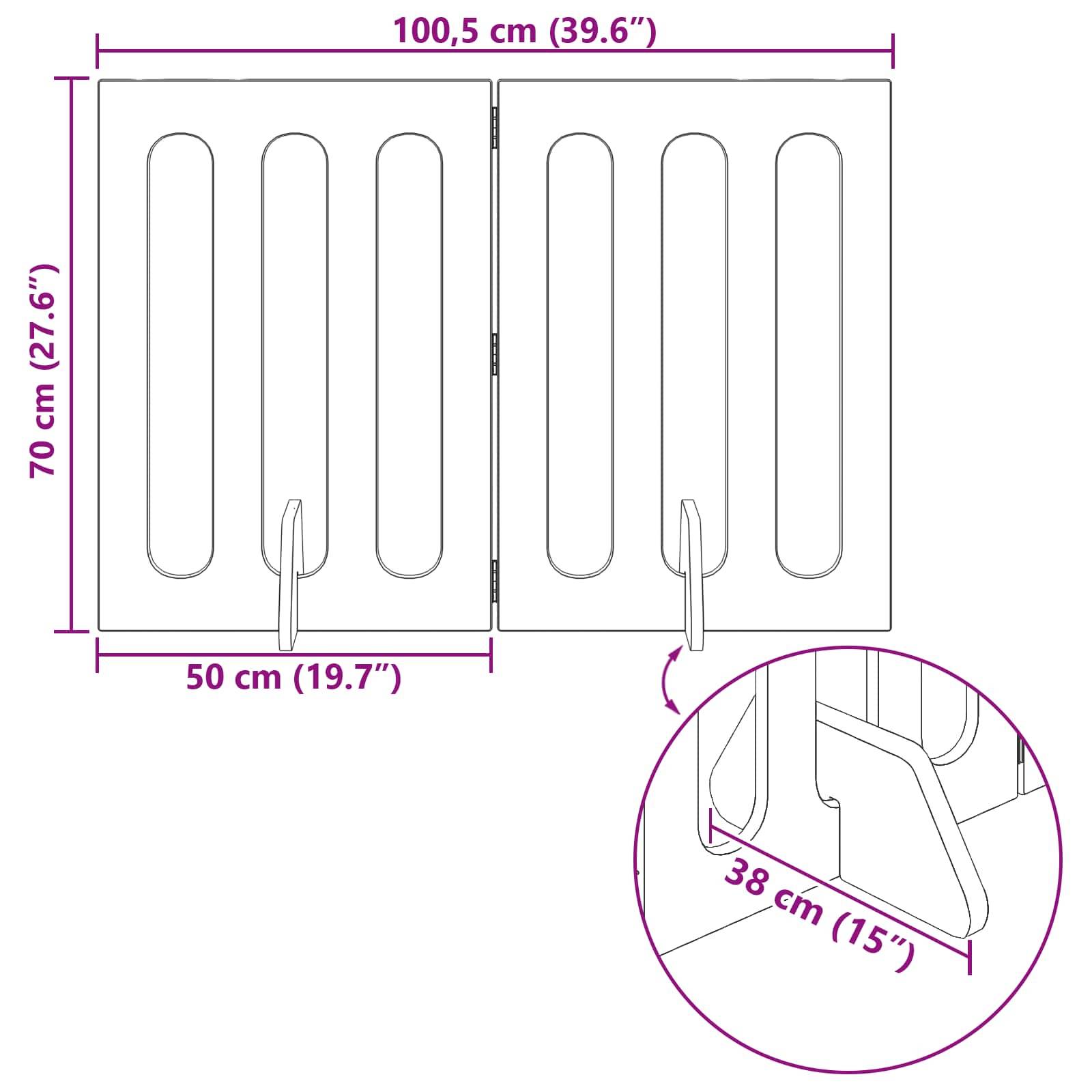 PANGIVO - Clôture pour animaux bois d'ingénierie chêne fumé 100.5 x 38 x 70 cm - PANGIVO - Image 8