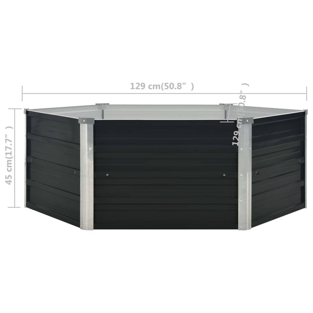 VidaXL Grande Jardinière Surélevée Acier Galvanisé Gris 100x100x45 Cm - Potager Balcon Terrasse