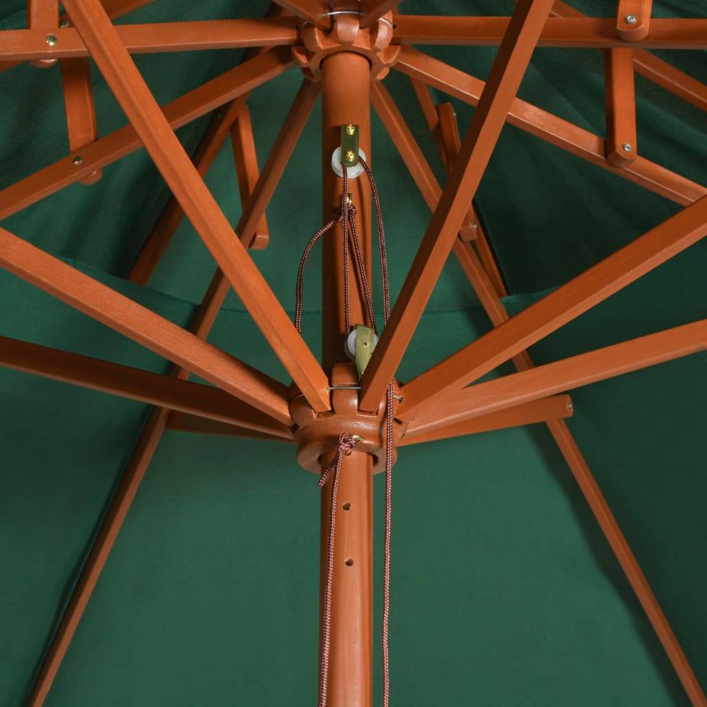 Parasol bois vert 270 x 270 x 259 cm - PANGIVO - Image 5