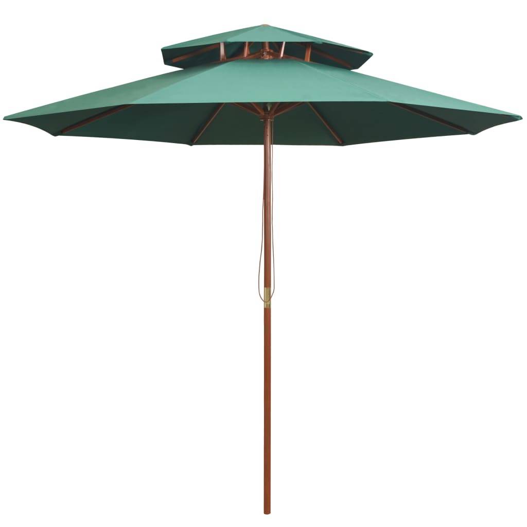 Parasol bois vert 270 x 270 x 259 cm - PANGIVO