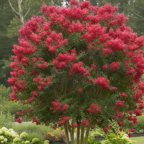 Lilas des Indes Périgord Pourpre, Lagerstroemia à fleurs Rouge/ - feuillage Caduc - Pot de 7,5L - 60/80 cm - Image 5