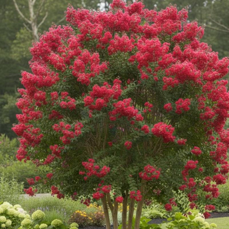Lilas des Indes Périgord Pourpre, Lagerstroemia à fleurs Rouge/ - feuillage Caduc - Pot de 7,5L - 60/80 cm - Image 5