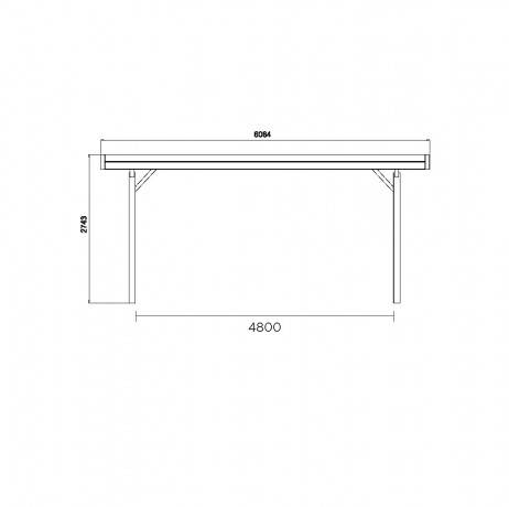 Carport base 6x5 H 2,5m, Ancrage Aucun, Panneaux de toit Aucun - Image 3