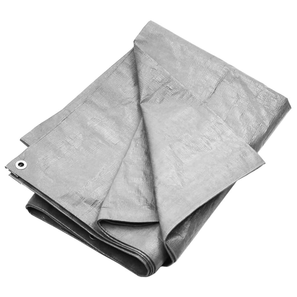 Bâche de Protection PEHD 180g/m² Grand Format pour Jardin et Chantier Gris 6x8 m – ComfortXL Outdoor Living - Image 2