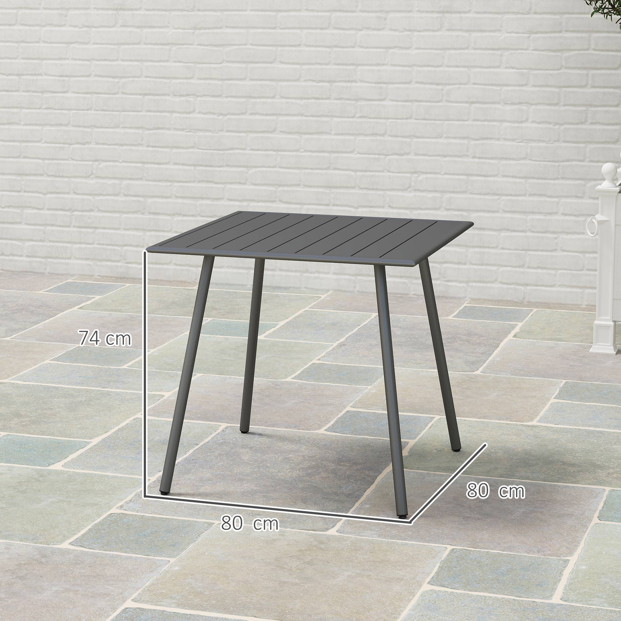Table de repas extérieure acier gris 80 x 80 x 74 cm - PANGIVO - Image 5