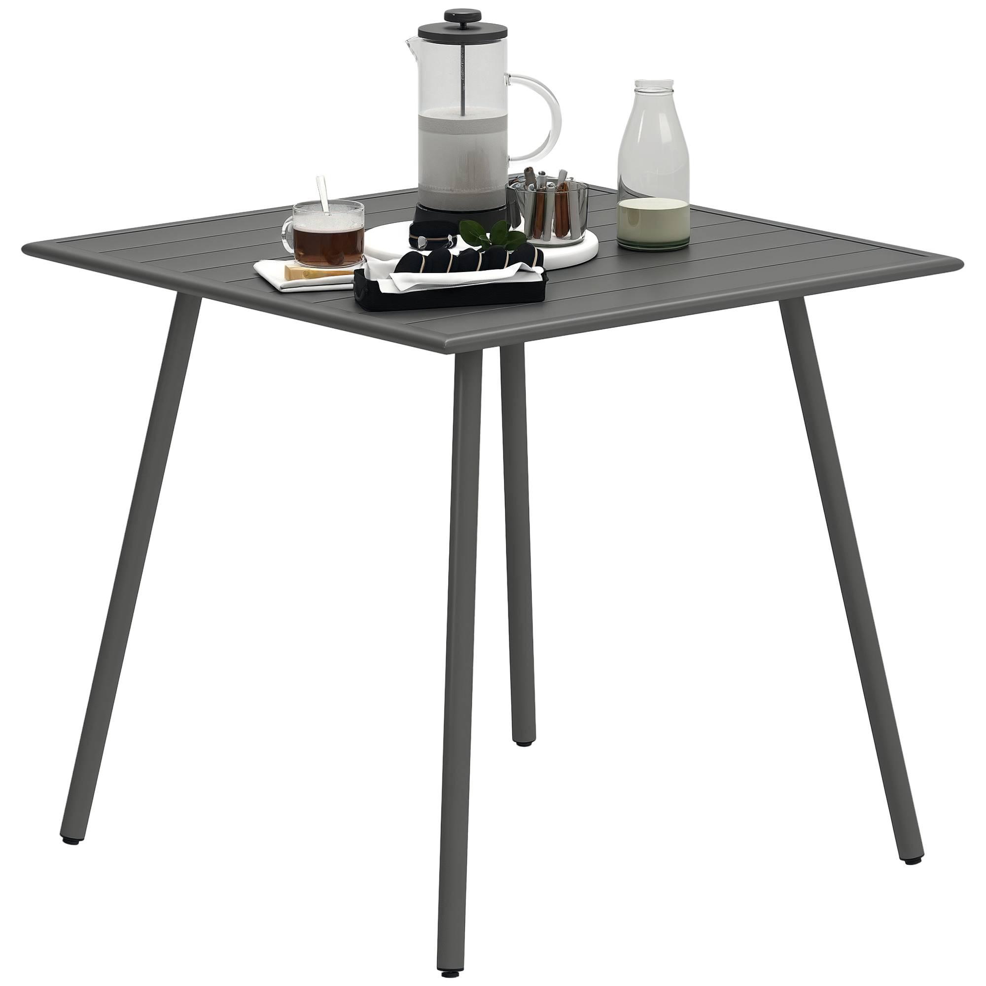 Table de repas extérieure acier gris 80 x 80 x 74 cm - PANGIVO - Image 1