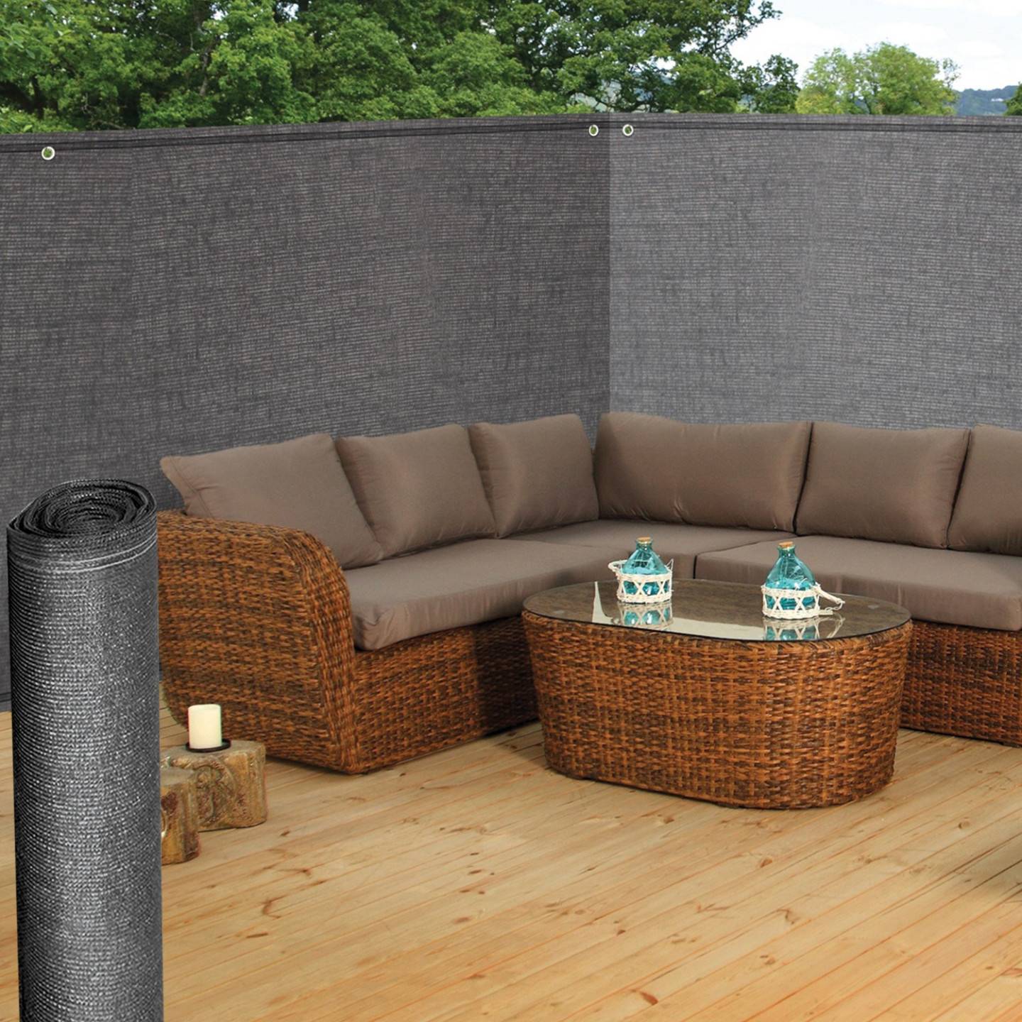 Brise vue renforcé 1,5 x 10 M gris 220 gr/m² luxe PRO - Image 3