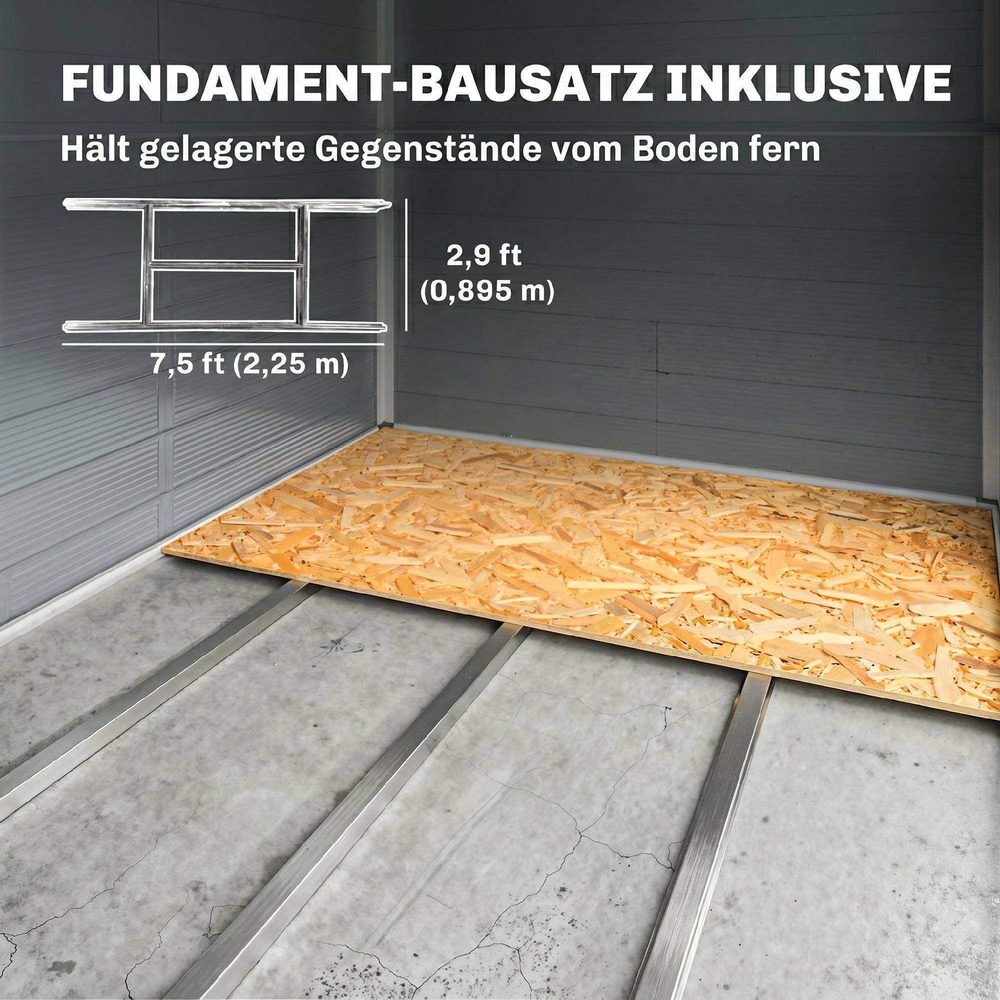 ComfortXL - Abri de jardin en plastique et aluminium 240 x 190 x 228 cm gris anthracite rangement extérieur sécurisé - Image 8