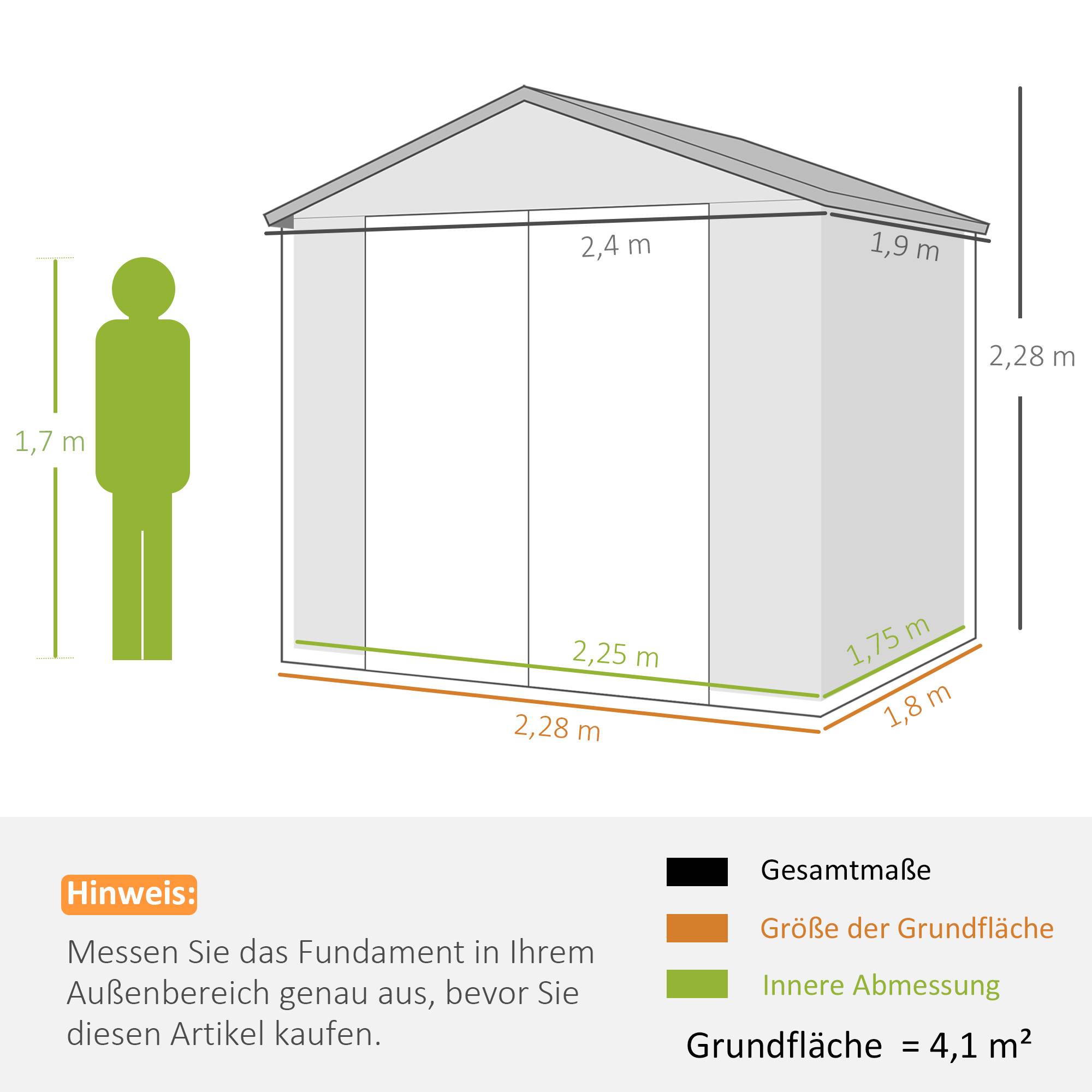 ComfortXL - Abri de jardin en plastique et aluminium 240 x 190 x 228 cm gris anthracite rangement extérieur sécurisé - Image 5