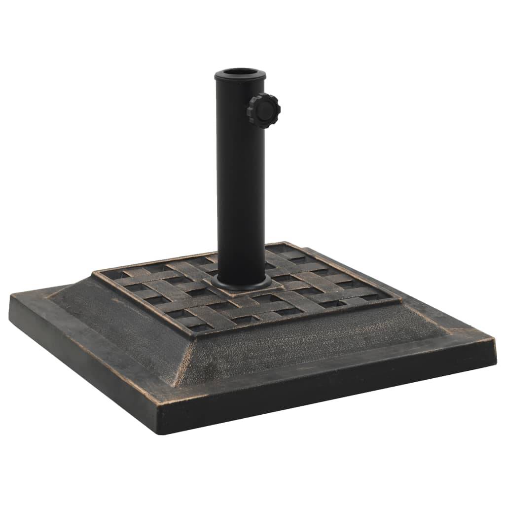 Helloshop26 - Pied base socle carré de parasol résine diamètre de 38 et 48 mm 12 kg bronze - Image 1