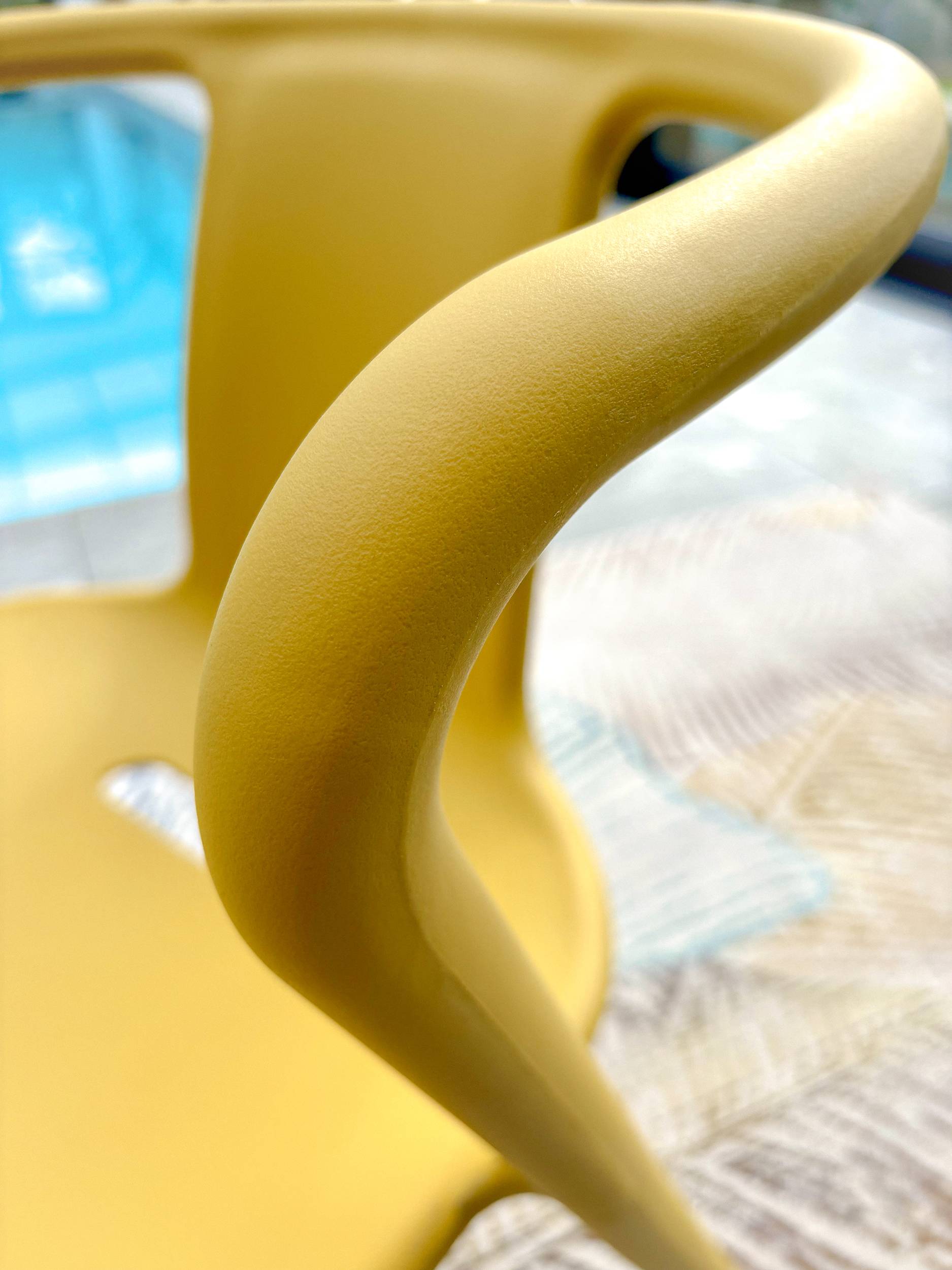 Fauteuil de jardin empilable en Polypropylène - Jaune moutarde - DIEGO - Image 3