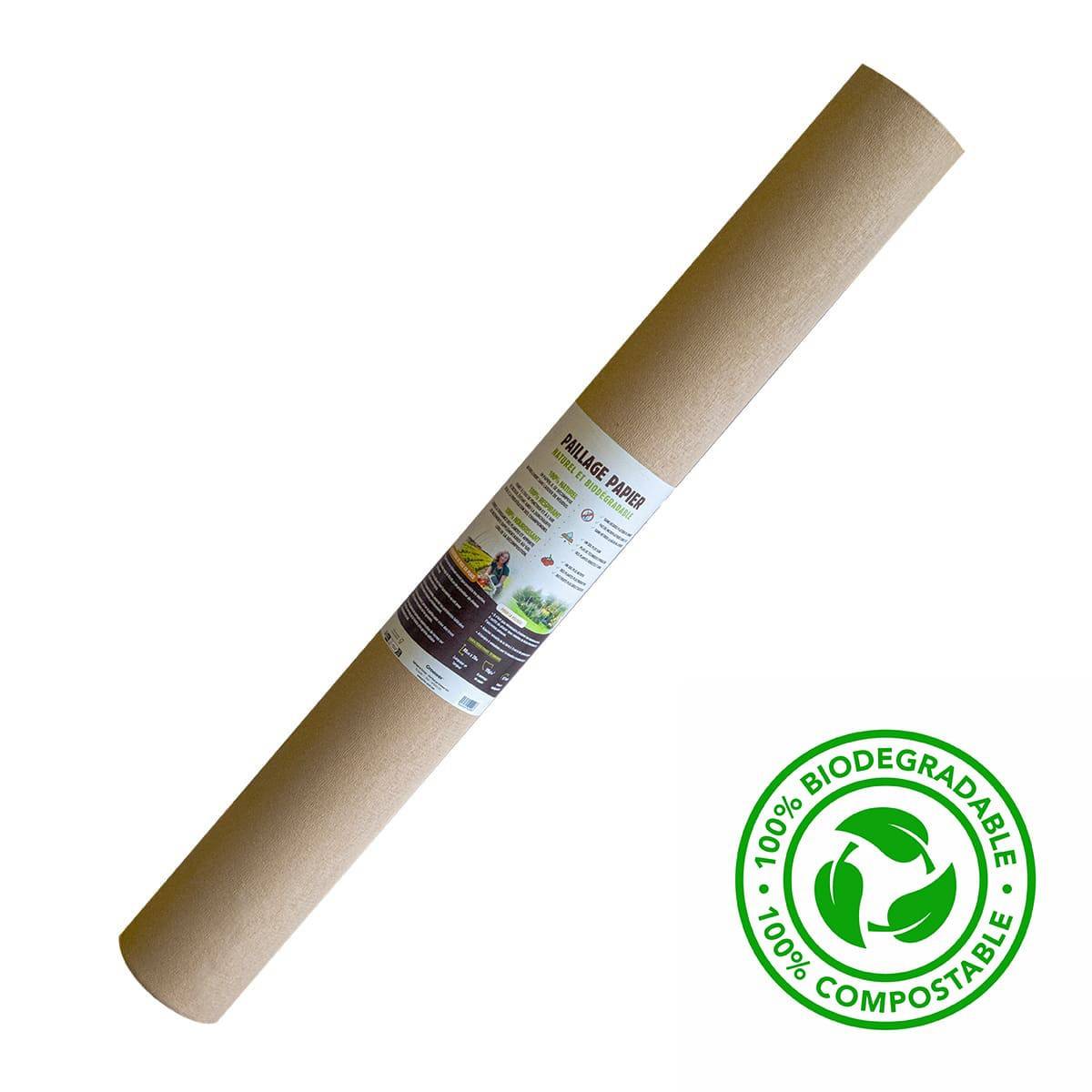 Toile de paillage Agricole 0.4 x 100m Autodégradable 2en1 Engrais et Anti mauvaises herbes 100% Cellulose - Image 2