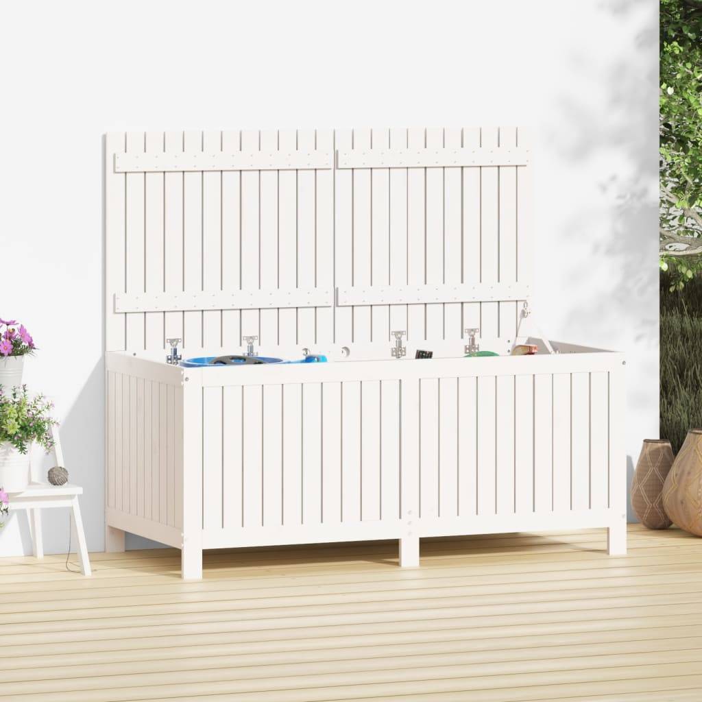 Coffre de jardin bois de pin blanc 147 x 68 x 64 cm - PANGIVO - Image 1