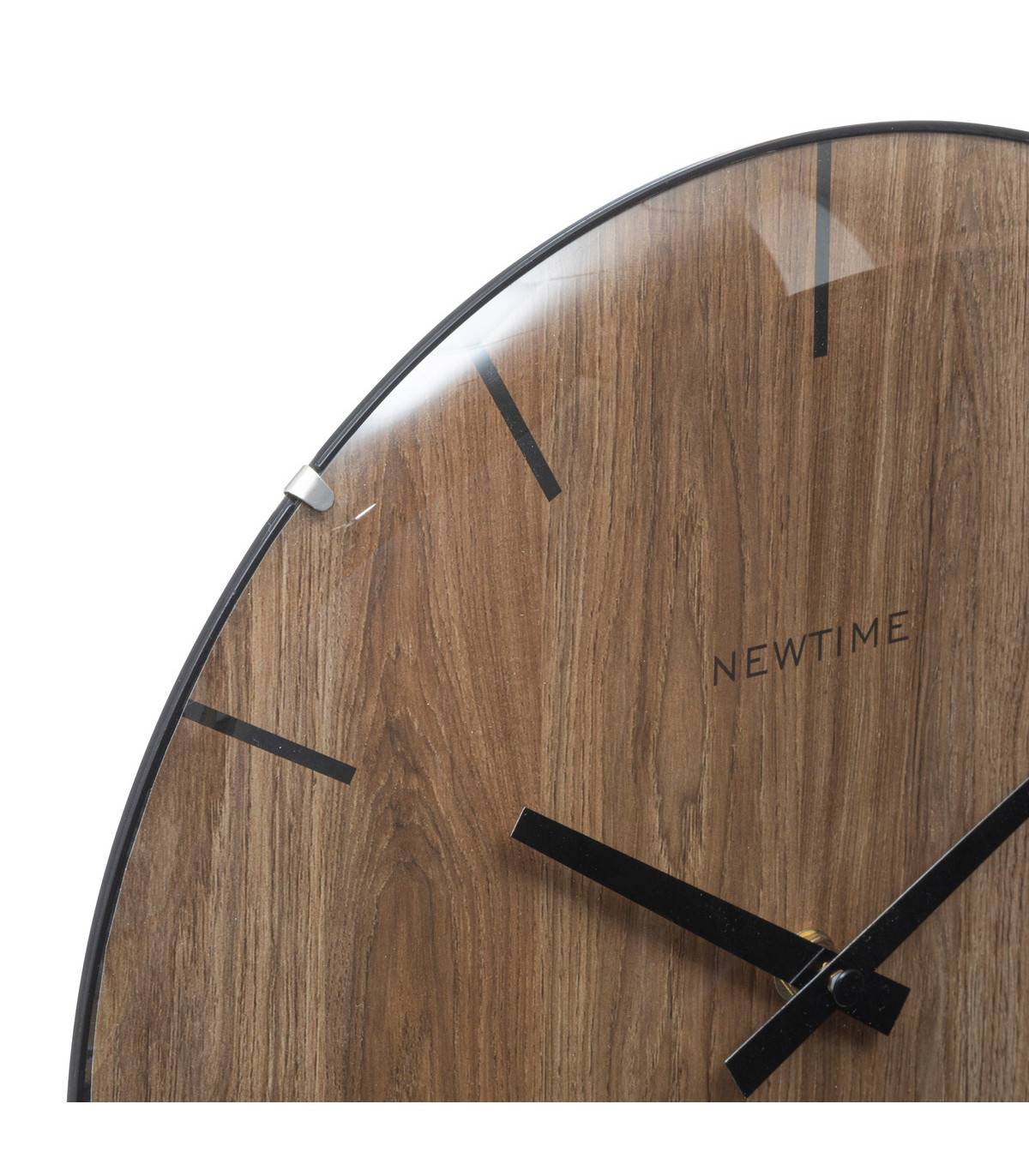 Pendule murale en verre et polypropylène façon bois D 30 cm - Image 2