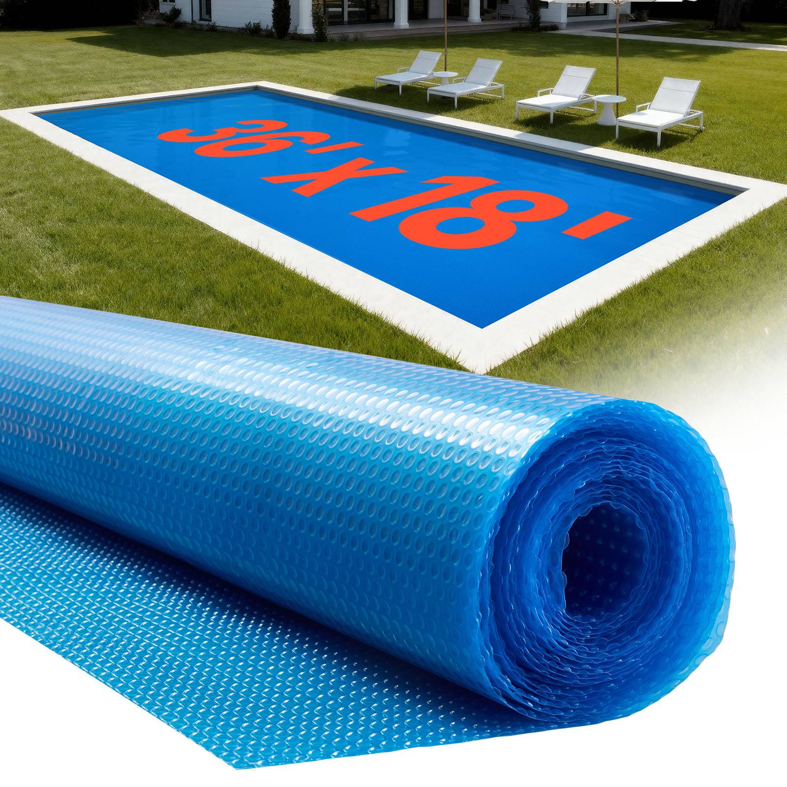 Vevor - VEVOR Bâche solaire piscine 11 x 5,5 m, 0,2 mm, bulles, polyéthylène, chauffe et retient la chaleur, bleu. - Image 1