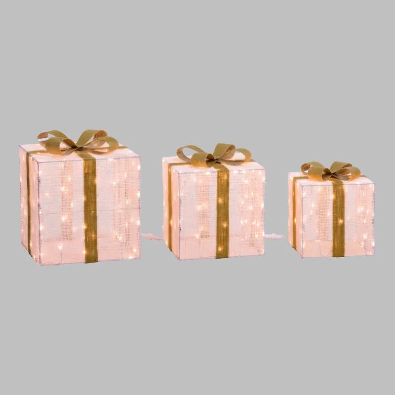 Lotti - Lot 3 Paquets Cadeaux Lumineux 3D H40/35/30cm 240 LED Dual Blanc Chaud/Froid IP44 Lotti - Image 7