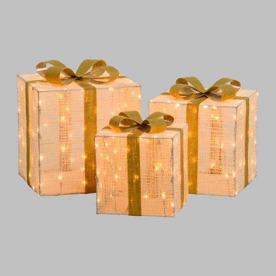Lotti - Lot 3 Paquets Cadeaux Lumineux 3D H40/35/30cm 240 LED Dual Blanc Chaud/Froid IP44 Lotti - Image 8