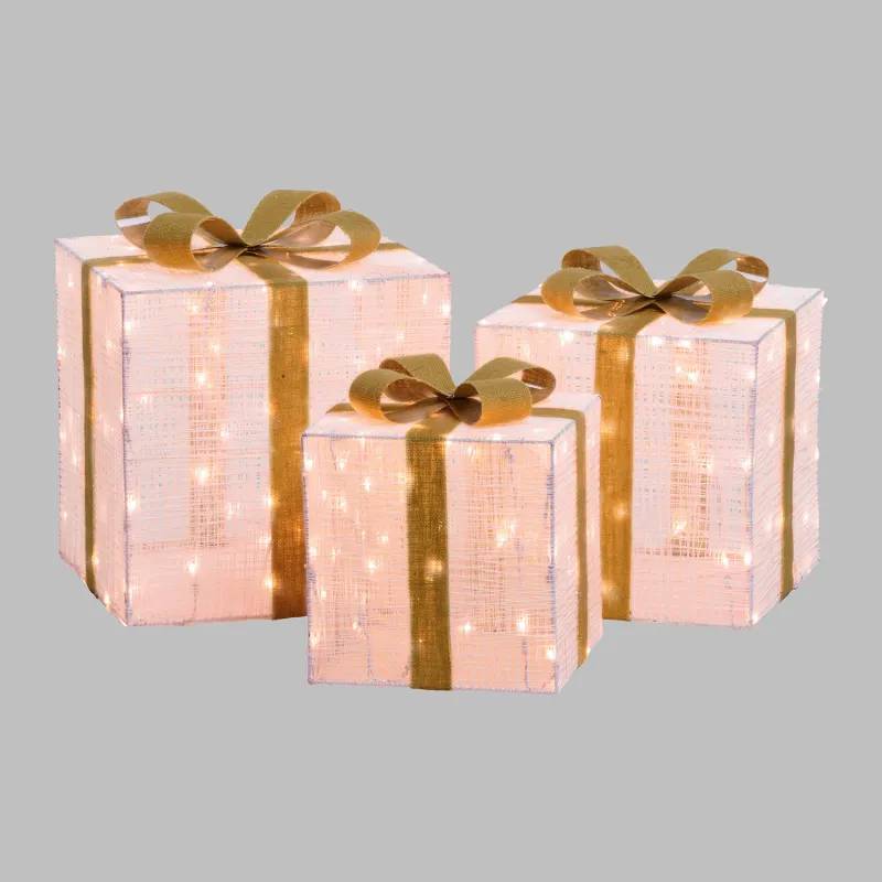 Lotti - Lot 3 Paquets Cadeaux Lumineux 3D H40/35/30cm 240 LED Dual Blanc Chaud/Froid IP44 Lotti - Image 10