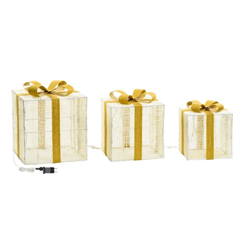 Lotti - Lot 3 Paquets Cadeaux Lumineux 3D H40/35/30cm 240 LED Dual Blanc Chaud/Froid IP44 Lotti - Image 3