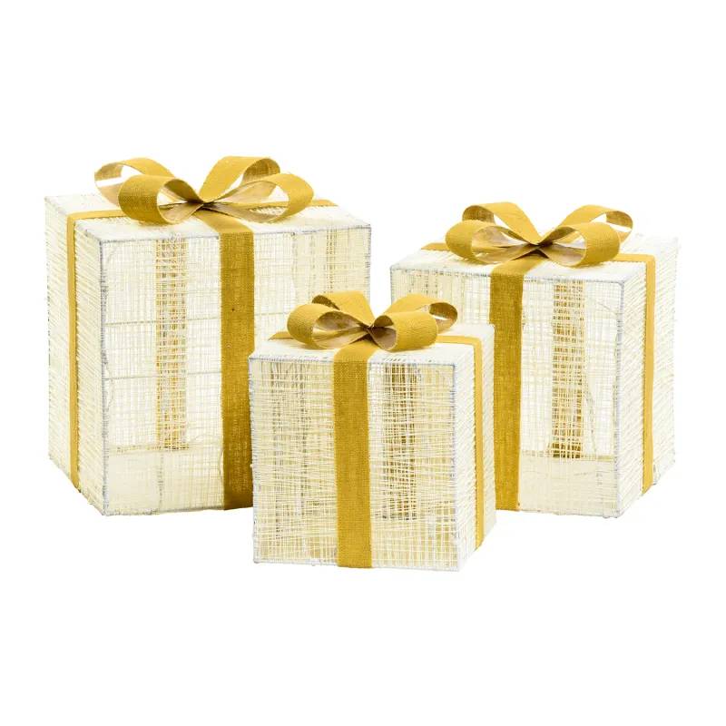 Lotti - Lot 3 Paquets Cadeaux Lumineux 3D H40/35/30cm 240 LED Dual Blanc Chaud/Froid IP44 Lotti - Image 4
