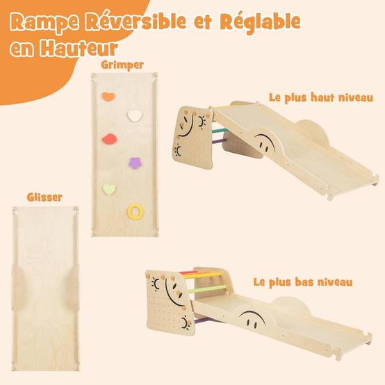 Échelle d'escalade Montessori Enfants avec Rampe Double Face, Jouet d'escalade(Non Pliable) - Image 4