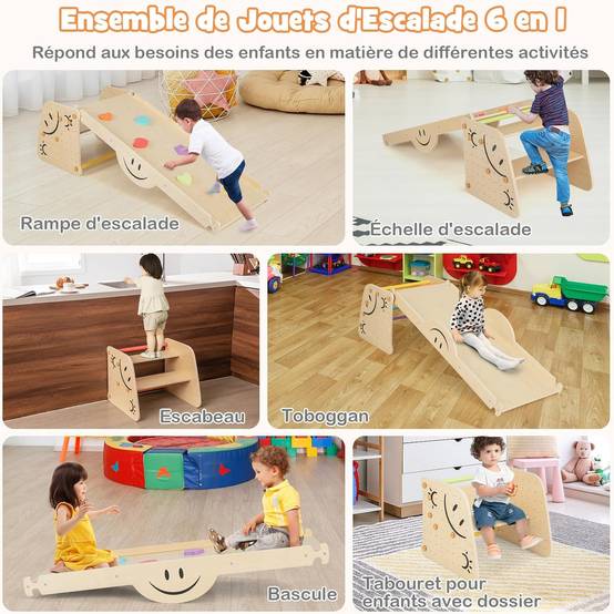 Échelle d'escalade Montessori Enfants avec Rampe Double Face, Jouet d'escalade(Non Pliable) - Image 1