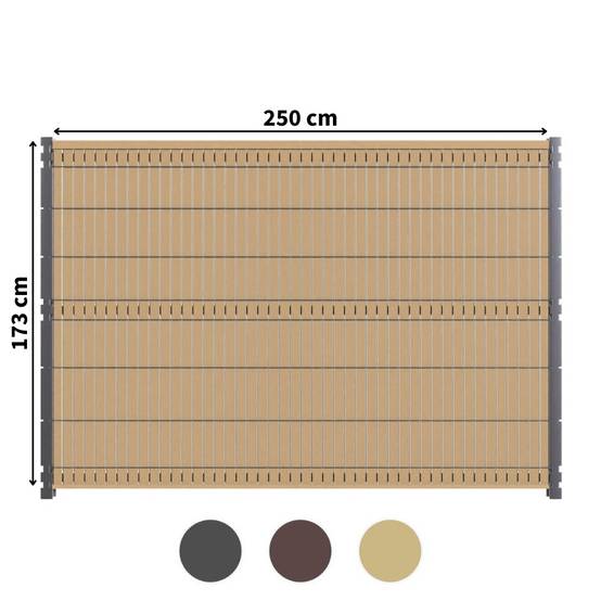 Kit Occultation Composite - L2,5 x H1,73m - Couleur : Beige - Haute Resistance - Occultant Pour Grillage Rigide - Image 1
