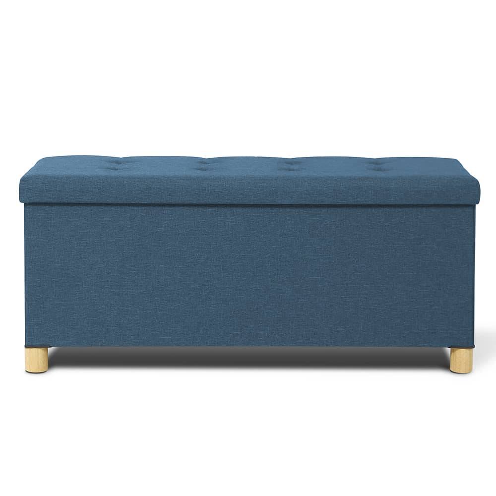 Banc coffre capitonné 76 cm Bleu - Image 2