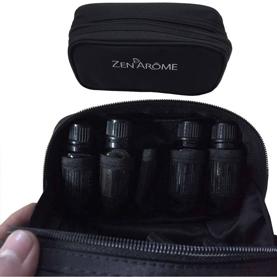Trousse de Rangement pour Huiles Essentielles - Noire - 10 Emplacements – Transport Facile- Protection–Rangement Pratique- Zen'Arôme - Image 4