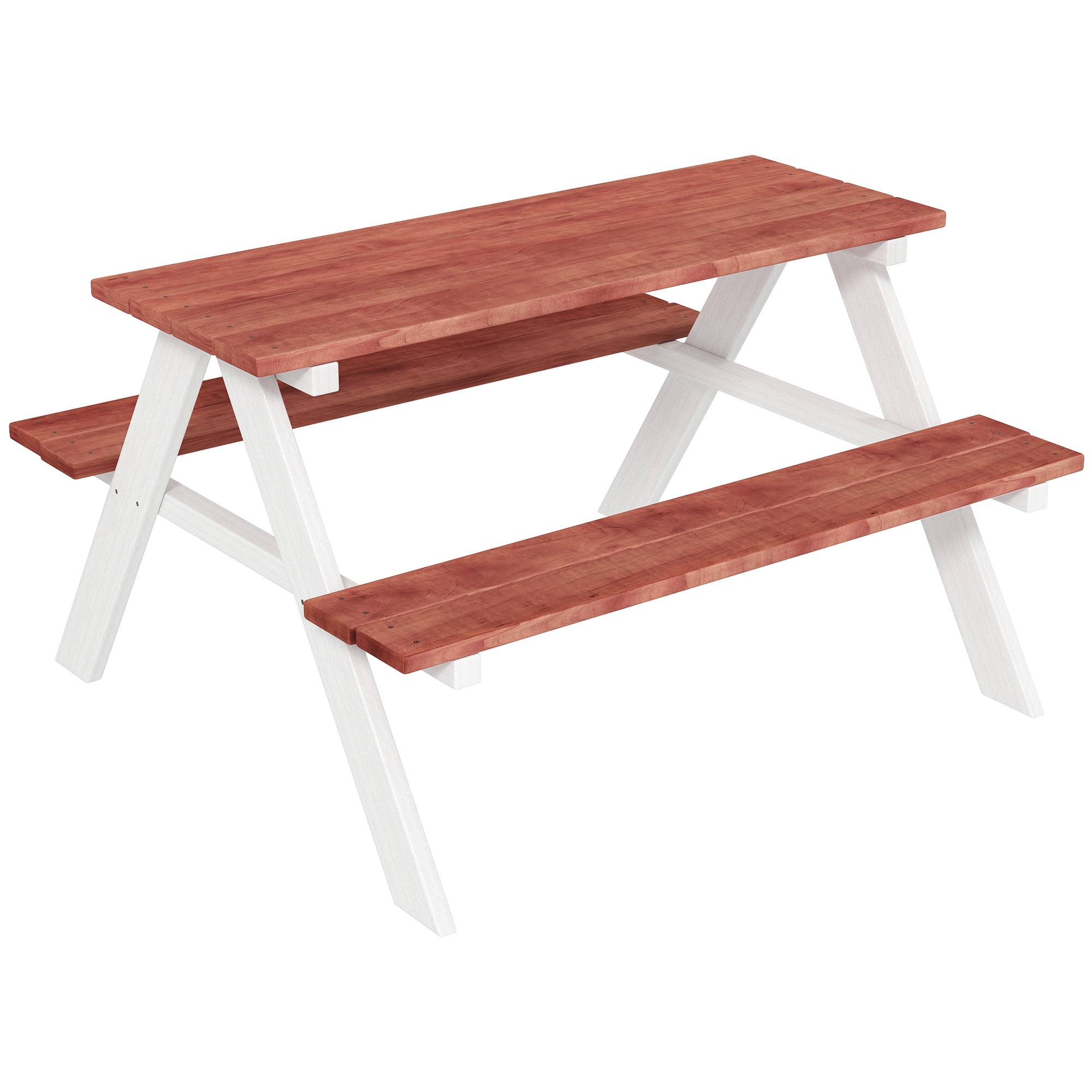 Maison Chic - Table de pique-nique pour enfants avec bancs en bois massif table enfant pour le jardin 89x79x50 cm marron et blanc - Image 1