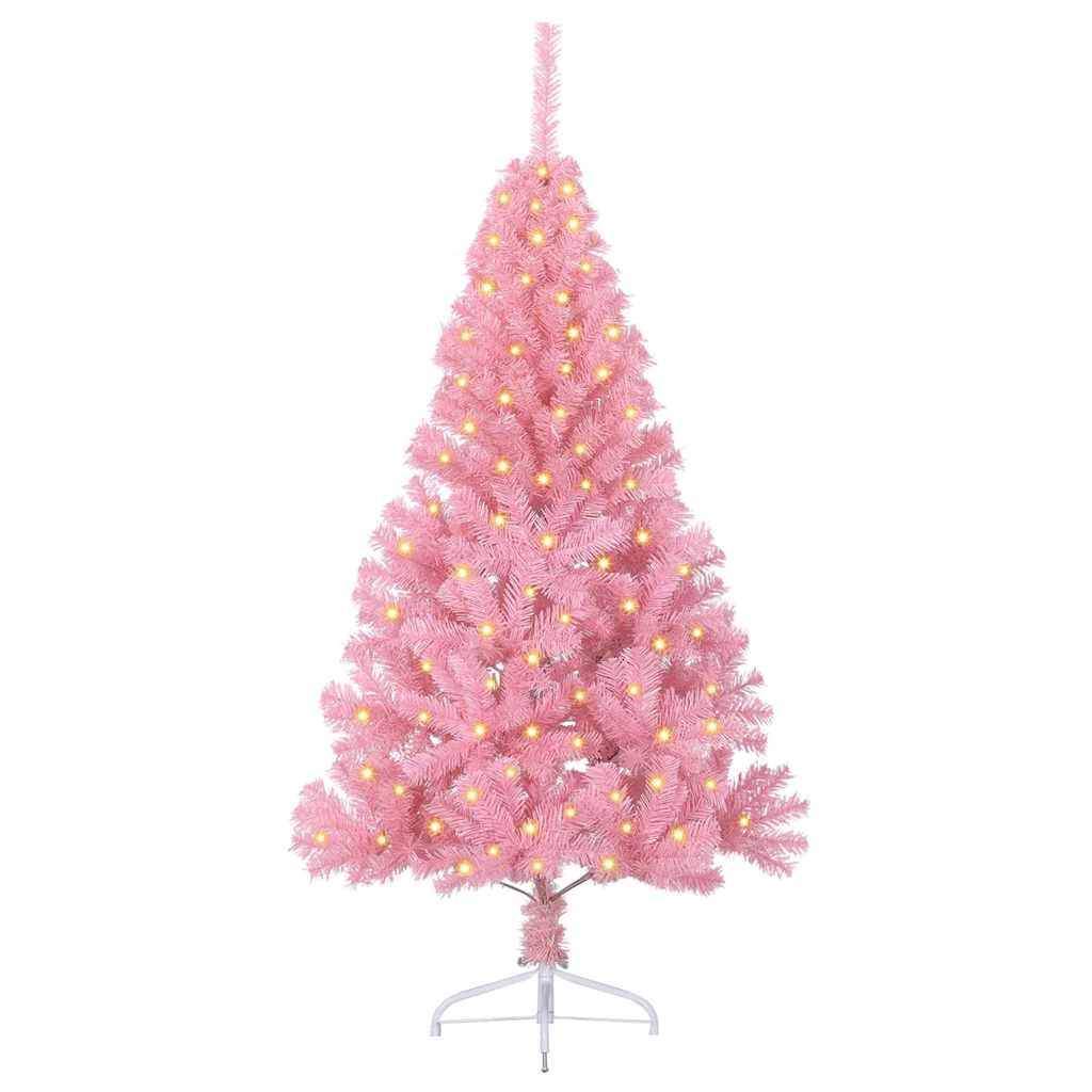 Vidaxl - Sapin de Noël artificiel pré-éclairé Rose 150 cm PVC vidaXL 3397059 - Image 4