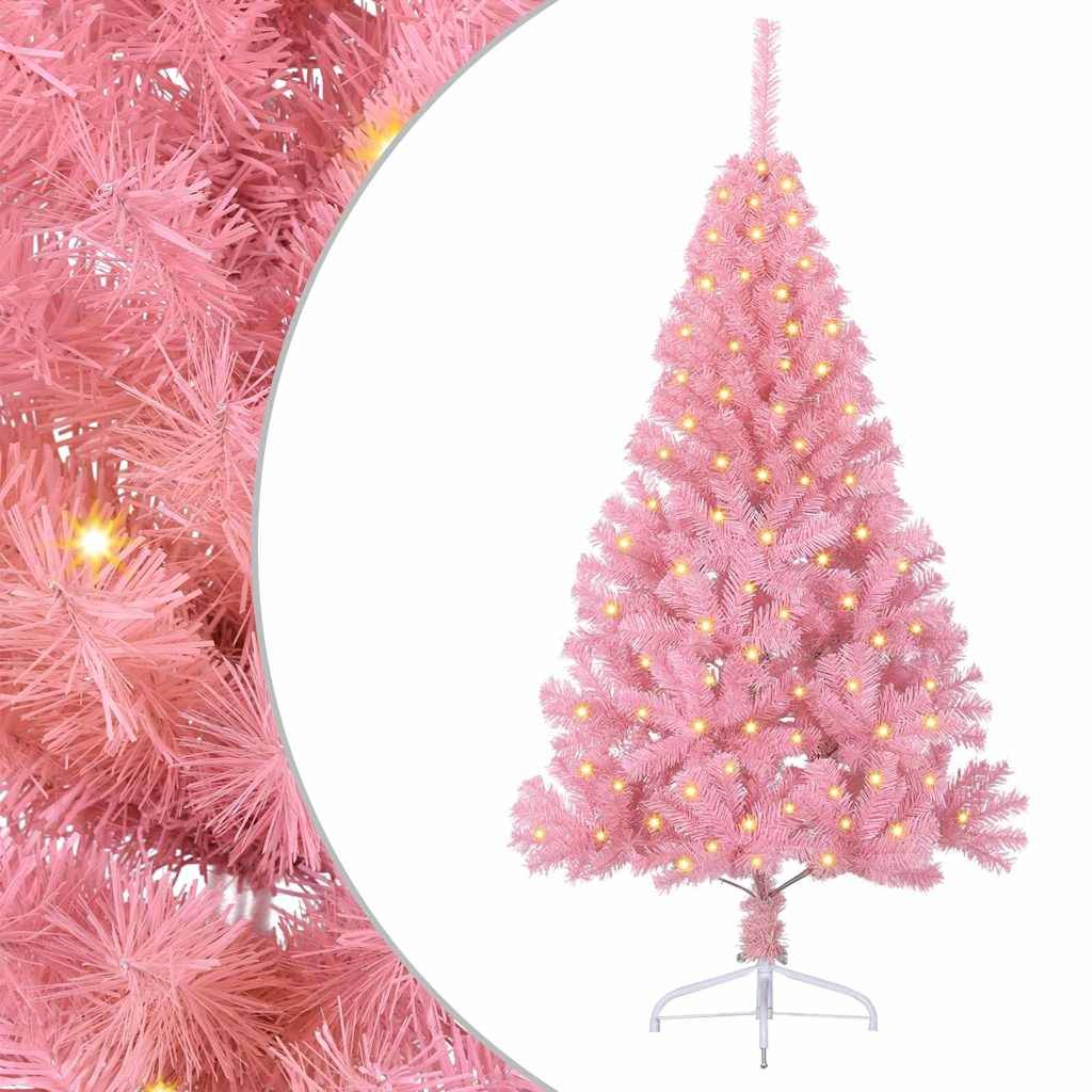 Vidaxl - Sapin de Noël artificiel pré-éclairé Rose 150 cm PVC vidaXL 3397059 - Image 2
