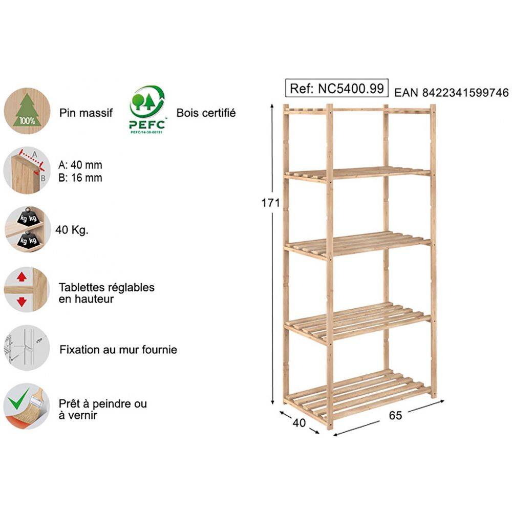 Etagère en kit profondeur 40 cm Natura - Image 3