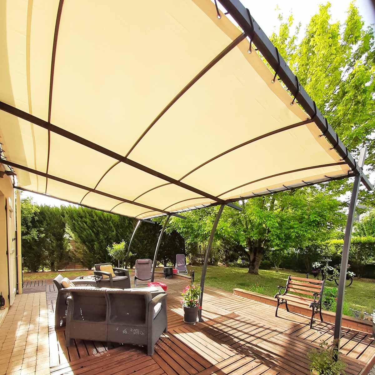 Tecplast - Pack Toile Pergola Ivoire 3x4 m + Sandow Ivoire 20m - Bâche Pergola XP680M2PR Garantie 15 ans - Protection Solaire TECPLAST - Image 9