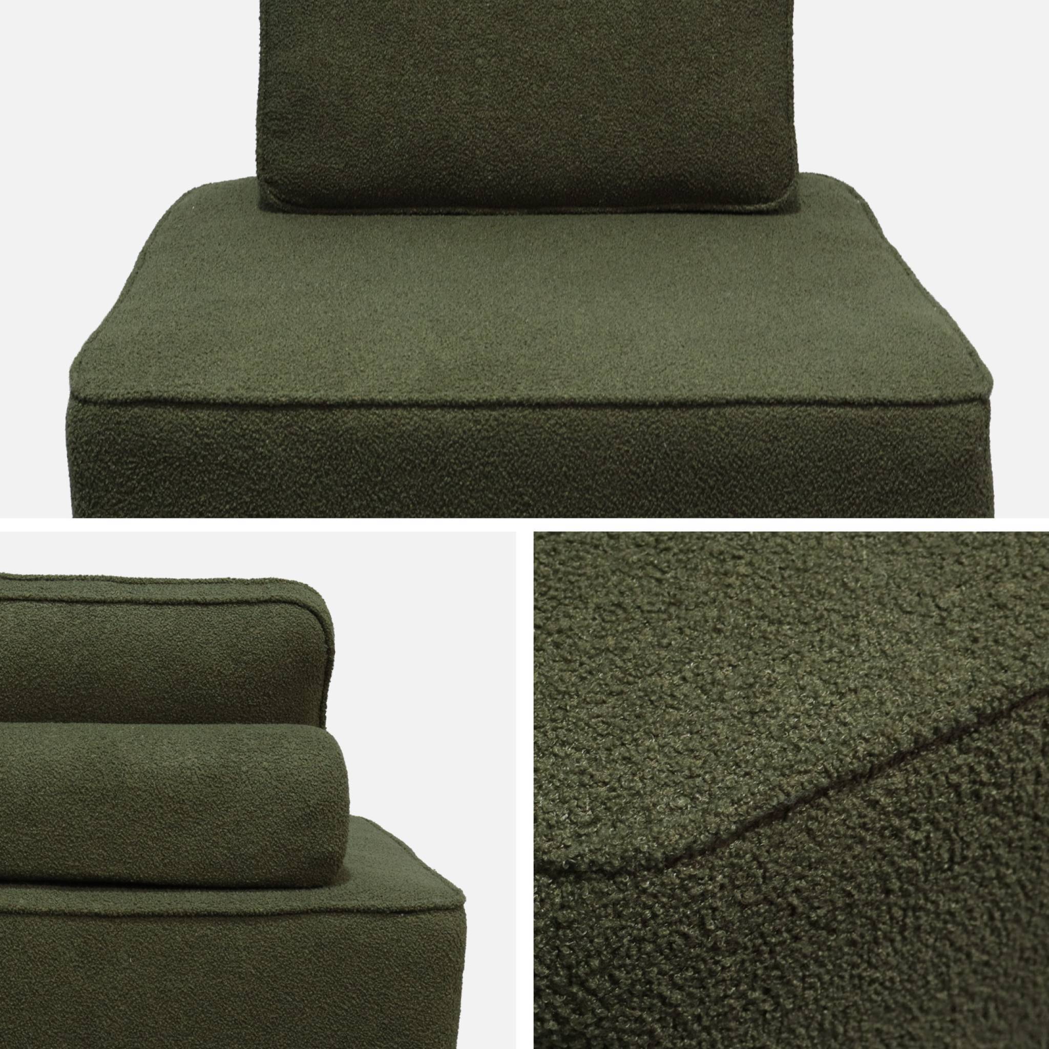 sweeek - Chauffeuse pour canapé modulable tissu bouclette kaki 1 place Bao. L 90 x P 90 x H 74cm | sweeek - Image 6