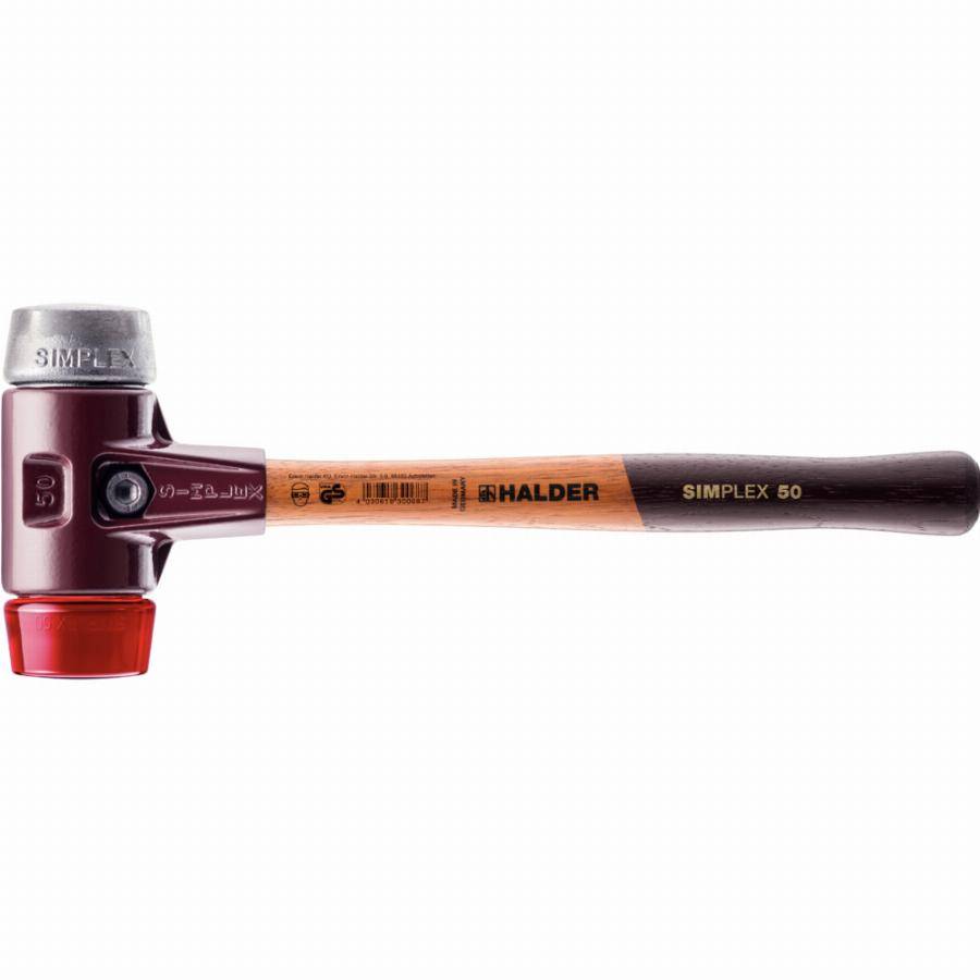 Maillet HALDER SIMPLEX Plastique / métal doux avec boîtier en fonte malléable et manche en bois - D=40 mm - 3069.040