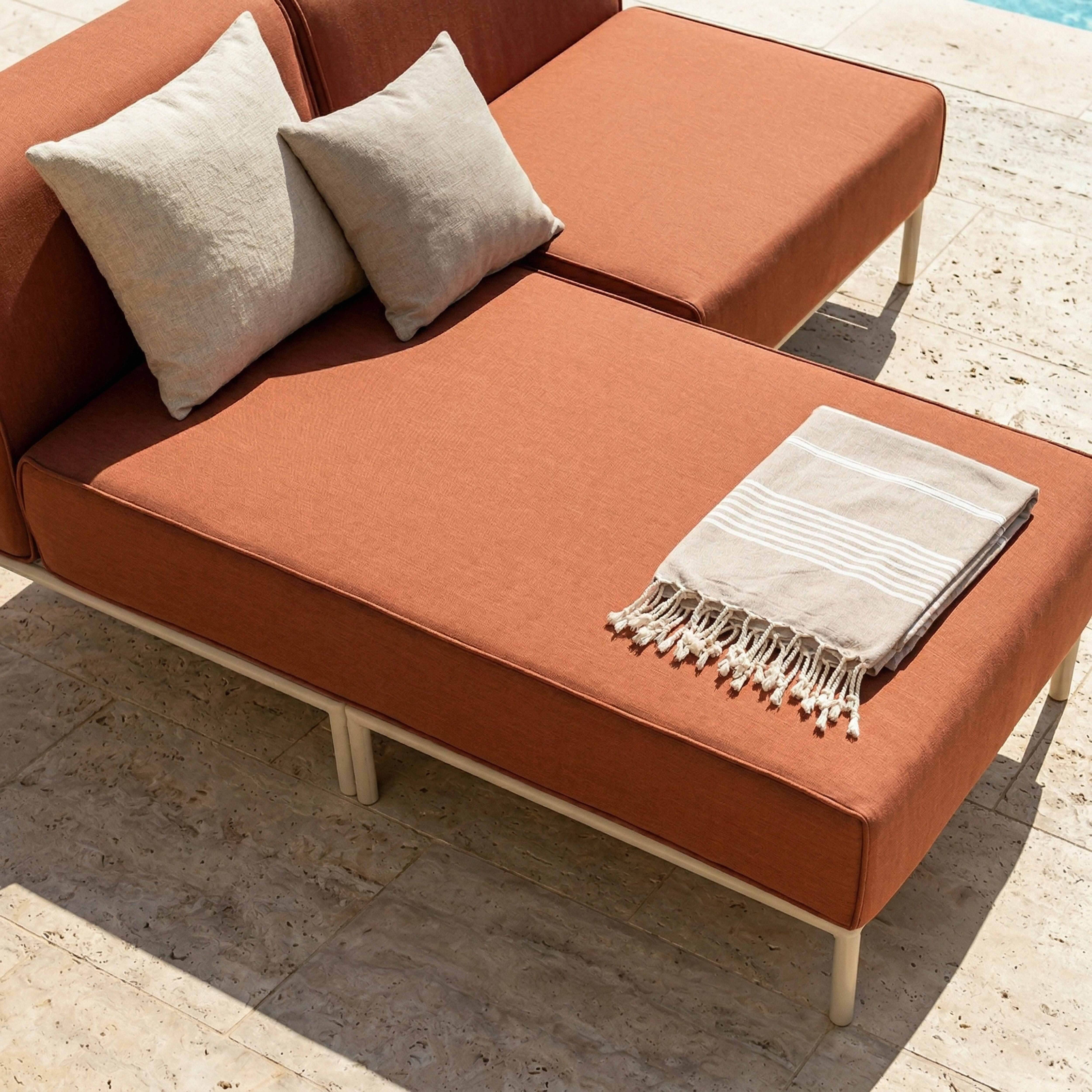 Oviala - Salon de jardin bas modulable uni 2 places terracotta Patio - Oviala - Image 4