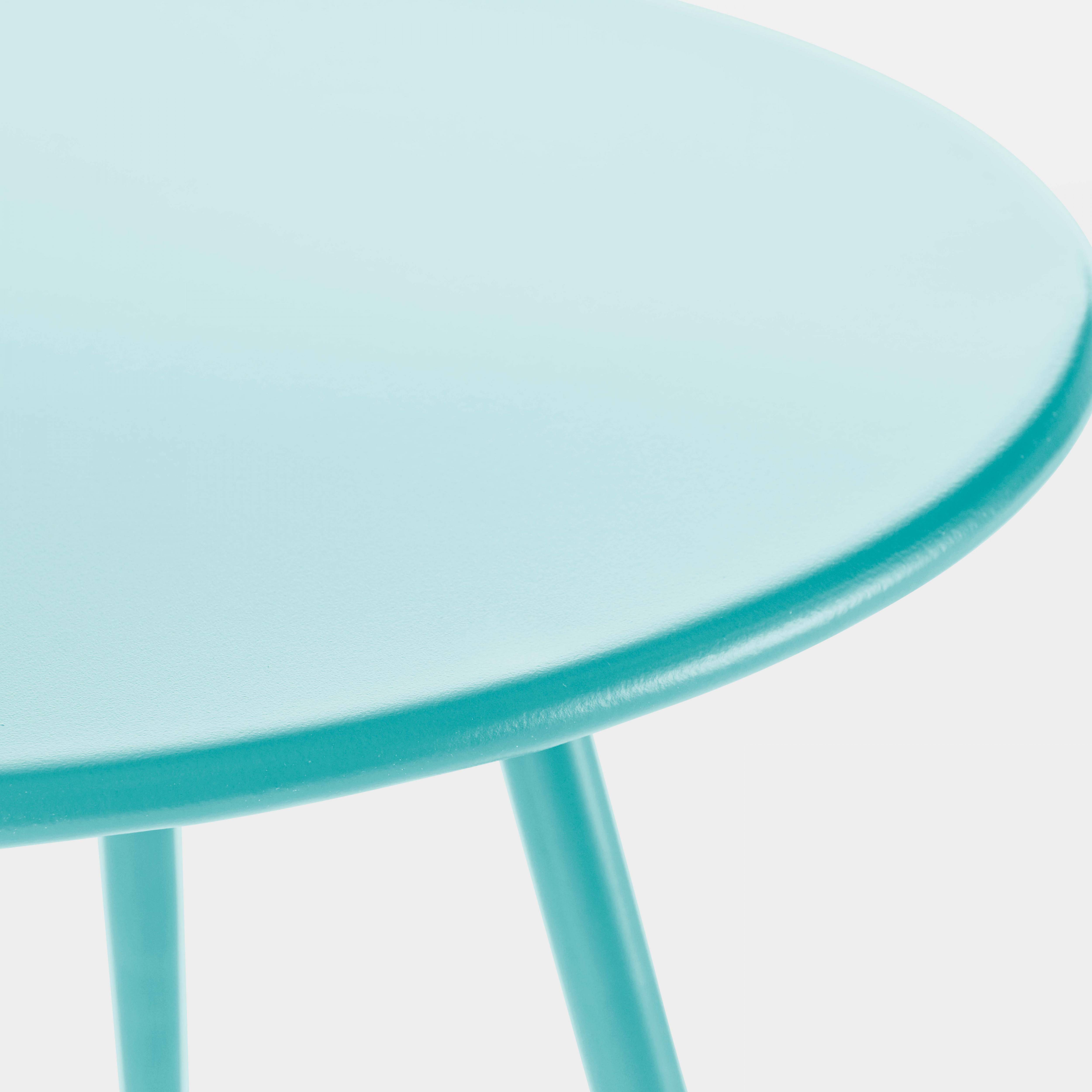 Oviala - Table basse de jardin ronde en métal turquoise 40 cm Palavas - Oviala - Image 5