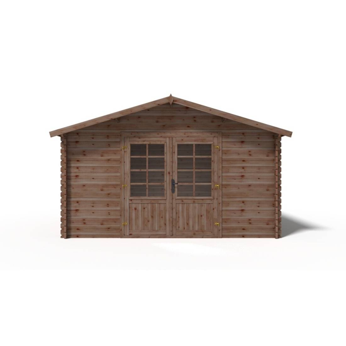 Altanka - Abri de jardin en bois - 15.2m2 - 3.9x3.9m - Traité - Ep. 34mm - Couleur: marron - DOM563 - ALTANKA - Image 6