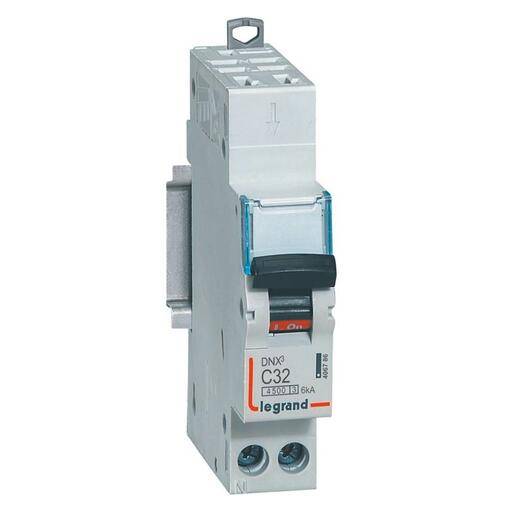 Legrand - Disjoncteur phase + neutre DNX³ 4500 6kA arrivée bornes automatiques 1 module 1P+N 230V 32A - LEGRAND - 406786