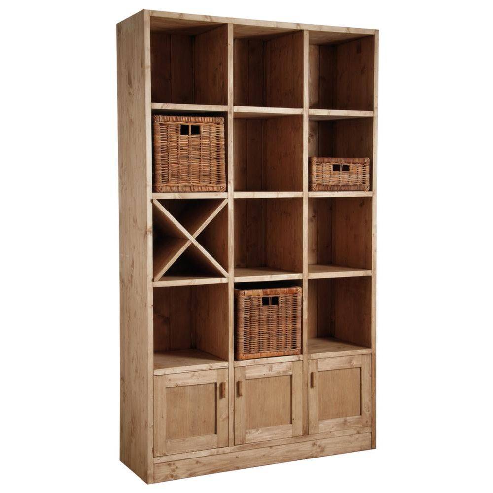 Aubry Gaspard - Bibliothèque 12 cases 3 portes en épicéa ciré miel - Image 2