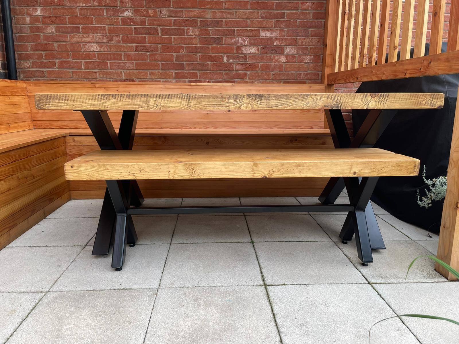 Table d'extÃ©rieur Ã©paisse faite Ã  la main - ChÃªne moyen - Image 4