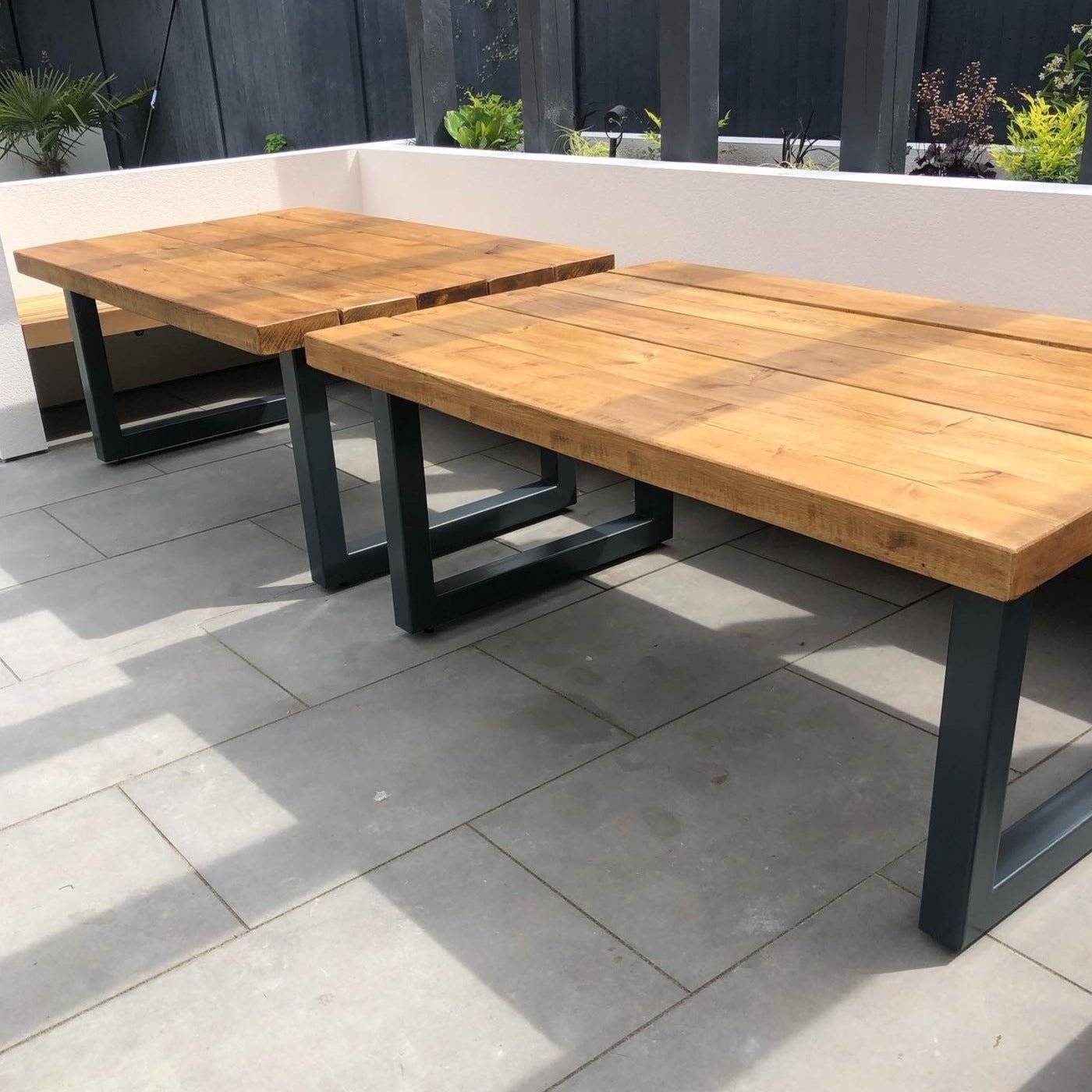Table d'extÃ©rieur Ã©paisse faite Ã  la main - ChÃªne moyen - Image 1