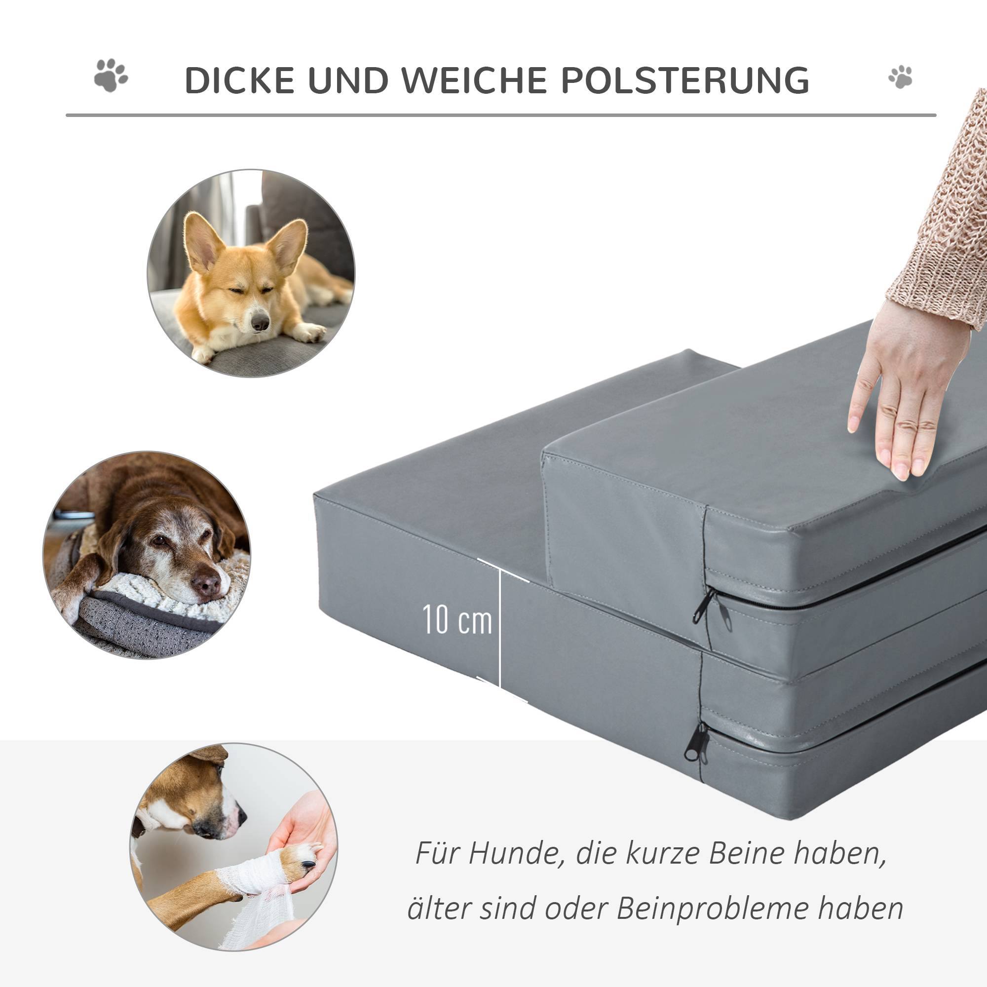Sans Marque - Escalier pliable 2 marches 20cm, chat/chien, lit/canapé/voiture, gris - Image 6